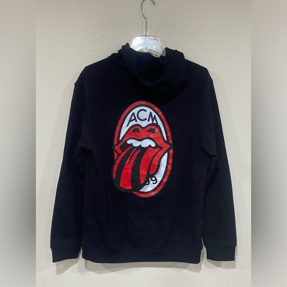Rolling Stones X AC Milan Black Hoodie Men’s Small Official Collab Rare - Picture 2 of 7